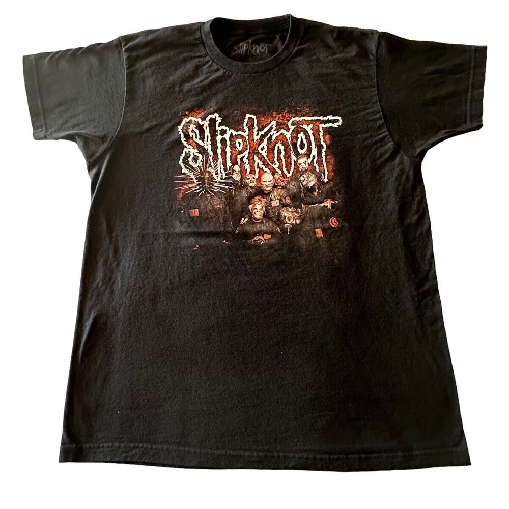 Slipknot T-Shirt Mens Large Black Double Sided Tribal S Nonagram Band Tee Metal